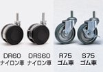 S75 プロフェッショナルパーツ　ねじ込み式単独キャスターゴム車　ストッパー付きφ75mmスチール金具