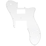 Musiclily Pro 16穴 テレキャスターピックガード 1ハムマウント仕様 Fender American/Mexican 72 Tele Customエレキギター用、ホワイト3P