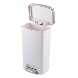 EKO ゴミ箱 ペダル式 ハナ ステップビン ホワイト 45L ふた付き インナーボックス無し EK6266-45L-WH