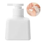 PAVIKE シャンプーボトル ソープディスペンサー ステンレス おしゃれ 詰め替えボトル ディスペンサー プラスチック製 シャンプー 容器 可愛い ハンドソープ 食器用洗剤 キッチン 洗面所などに適用 200ML 白