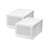 【通販限定2個セット】天馬 収納ボックス フィッツケースアドバンス 幅40×奥行55×高さ30cm クローゼット 収納ケース たわみにくい 衣装ケース 日本製 再生材配合 サステナブル 【色 ホワイトクリア】 【55-40L】