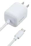エレコム 充電器 Type-C 30W USB PD対応 USB-C ケーブル一体型 2.5m 折りたたみ式プラグ PSE認証 【 iPhone 15 / OPPO/Pixel など各種対応】 ホワイト MPA-ACCP8030WH