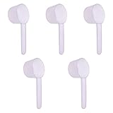 ONLYKXY クリアロングハンドル プラスチック計量スプーン コーヒー プロテイン ミルク パウダースクープ スプーン キッチンツール (20g) 5本