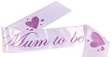 A Mum To Be Satin Sash White/Purple by Shower My Baby