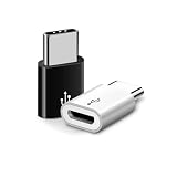 2個入り USB Type Cアダプタ microb-typec変換アダプタ micro usb type-c 変換 マイクロusb メス to usb c オス 急速充電 データー転送 OTG機能対応 for Android端末 for MacBook Air/for iPad Pro 他USB-Cポート搭載機器に適用 (2個入り ブラック)
