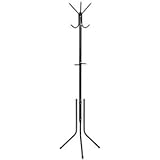 (まとめ) 不二貿易 パイプポールハンガー W510×D440×H1760mm ブラック FB-176NBK 1台 【×2セット】 ds-1571097