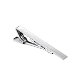 ネクタイピン ネクタイピン メンズ タイピン 【 長さ55mm、幅6.5mm、高さ25mm 】 シンプル シルバー 無地デザインの自然な存在感 ビジネス・日常使いに最適