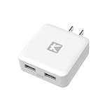 KYOHAYA USB充電器 急速充電 17W 3.4A出力 usb2ポート 薄型 軽量 折畳式プラグ スマホ充電器 ACアダプター iPhone/iPad/Android対応 Type-Aポート Smart IC搭載 PSE認証済 旅行用 海外対応 コンパクト設計 安全 JKIQ3400 (ホワイト)