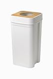 ライクイット (like-it) インテリアに馴染むおしゃれ角型ゴミ箱 フタなしゴミ箱 マルチパーパスビン 約45L (木蓋セット) ダストボックス ホワイト 日本製 LBD-53WT 塵箱 分別 ペットボトルゴミ箱