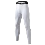 [Nesseo] スポーツタイツ メンズ コンプレッション ロング タイツ パワーストレッチ レギンス アンダー UVカット 吸汗 速乾 3333-wh-XL