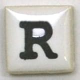 15ミリ角アルファベットタイル【N～Z】約15×15×厚さ4mm／1個売り R