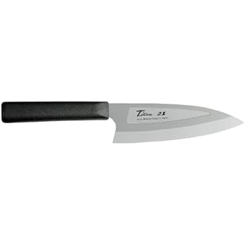 フォーエバー(Forever) 銀チタン ハイブリッド 出刃 包丁 黒ハンドル ブラック 16cm GD-16