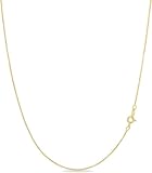 [KEZEF] ケゼフ 18k ゴールドコーティング スターリングシルバーネックレス ボックスチェーン 1mm 幅 ネックレス チェーンのみ