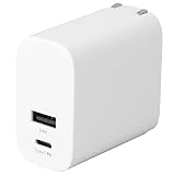 ナカバヤシ Digio2 USB 充電器 Type-C 1ポート + USB-A 1ポート 30W PD充電対応 ホワイト Z9003