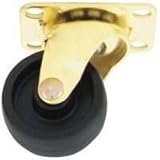 Mintcraft JC-B02-3L 1-1/4-Inch Caster with Black Wheels, Bright Brass by Mintcraft