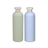 JP Number シャンプーボトル 400ml 旅行用 詰め替えボトル トラベルボトル (グリーン×ブルー, 2本セット)