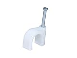 RG6 Single Coax Cable, Cat6, Electrical Wire Cable Clip, 3/8 in (6 mm) Nail Clip, White (100 pieces 