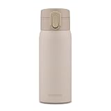 アイリスオーヤマ 水筒 ワンタッチ 350ml 真空断熱 保冷6時間キープ 保温69℃以上,保冷7℃以下 軽量200g 持ち 洗いやすい設計 お手入れラクラク アイボリー SKB-O350