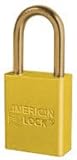 Americanロックイエローアルミニウムnon-rekeyable Padlock with 2 "真鍮シャックル