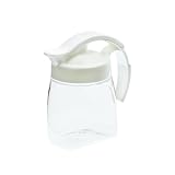 岩崎工業 ラストロウェア タテヨコ・スライドピッチャー 700ml コンパクト 麦茶ボトル 熱湯対応 横置き スライド式 広口 取って付き ホワイト K-1294