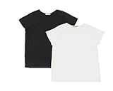 半袖Vネック　授乳Tシャツ　2枚組（ブラック×ホワイト）