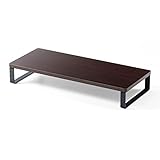 サンワダイレクト モニター台 パソコン台 幅60×奥行25×高さ9.5cm 木製 耐荷重10kg ダークブラウン 100-MR194M
