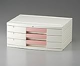 0-5347-09　トレイＢＯＸ（鍵付）３０６Ｈ　Ａ３用ピンク　４７０×３６０×２０５ｍｍ '3676