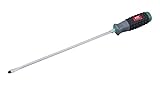 京都機械工具(KTC):KTC 樹脂柄ドライバロング軸 マイナス貫通タイプ6mm D1M2-630 型式:D1M2-630