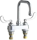 シカゴ蛇口526 – 317 ABCPクロム商用グレードセンターセットランドリー/サービス蛇口手首ブレードハンドルと4インチセンター