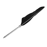 フェザーペンとインクボトルのセットステーショナリーギフトボックスがついたレトロなレザーノート：美しい葉のパターンが施されたレザーカバーと耐久