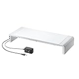 サンワサプライ USBハブ付き机上ラック（ホワイト） MR-LC211HW
