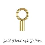 ゴールドフィルド イエロー エンドパーツ 穴径　約 1.1mm 10P 【10点】