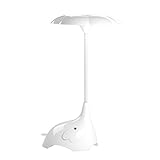 mulUo Cute Elephant子供の夜ライト柔軟な角度デスクランプデザインボタンタッチセンサーコントロール3-level充電式子供、赤ちゃん、子供 ホワイト Amzmuluo15047
