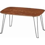 不二貿易 折れ脚ローテーブル トロン 6040MBR FBC10494 【まとめ 4セット】