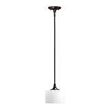 Quorum International 3090-86 Rockwood Collection 1-Light Mini-Pendant, Oiled Bronze Finish with Sati
