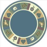 Joy Carpets Kid Essentials Infants & Toddlers Round Baby Blues Rug Soft 7'7 [並行輸入品]