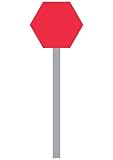 Wallmonkeys Cartoon Freestanding Stop Sign Peel and Stick Wall Decals WM62711 (60 in H x 42 in W) [並