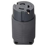 明工社 接地2P 30A引掛コネクターボデー 30A 125V (黒) (L5-30R 準拠)