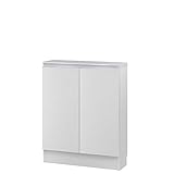 岩附(IWATSUKI) キッチンラック ホワイトウッド 幅55cm 奥行19.4 高さ75 オーダー 幅木よけカット加工有り MIO-7555SHWW