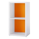 Garage グリッド収納庫GR 本棚 2段基本ユニット GR-0408 マンダリンオレンジ