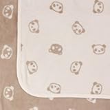【HanzamCocoa】日本製 ひなたぼっこ綿毛布 しっかり厚手 クォーターサイズ ベビーサイズ 100×70cm パンダ柄ブラウン