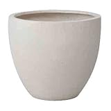 【送料無料】ファイバーストーン（マット）/ラウンドポット　ローコ（大）/ホワイト