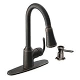Moen CA87094BRB Pullout Spray High-Arc Kitchen Faucet with Reflex Technology from the Bayhill Collec