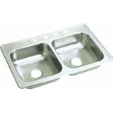 Sterling 14633-4-NA Middleton 33-inch by 22-inch Top-mount Double Equal Bowl Kitchen Sink, Stainless