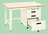 直送品 サカエ SAKAE 軽量作業台KKタイプ・キャビネットワゴン付 KKP-127EI