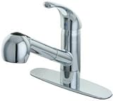 Kingston Brass GS881NCLSP Century 8-Inch Centerset Single Handle Kitchen Faucet with Pull-Out Spraye