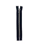 Y.K.K エクセラ EXCELLA 金属ファスナー 3号 止め ダブル ニッケル シルバー (ブラック(#580), 12cm)