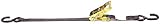 Liftall 6A103 Ratchet Assembly S-HKV, 1" x 15', #2100 Open Hook 1K Load Hugger Poly Tiedown, 7.0" Le