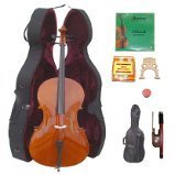 GRACE 4/4 Size Natural Cello with Hard Case + Soft Carrying Bag+Bow+Rosin+Extra Set of Strings+Extra