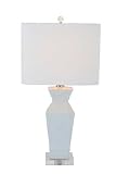 14-1/2" Square & 28"H Ceramic Table Lamp w/ White Linen Shade (100 Watt Bulb Maximum, UL Listed) [並行